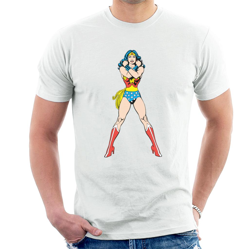 Wonder Woman Comics Arms Crossed Men's T-Shirt-ALL + EVERY