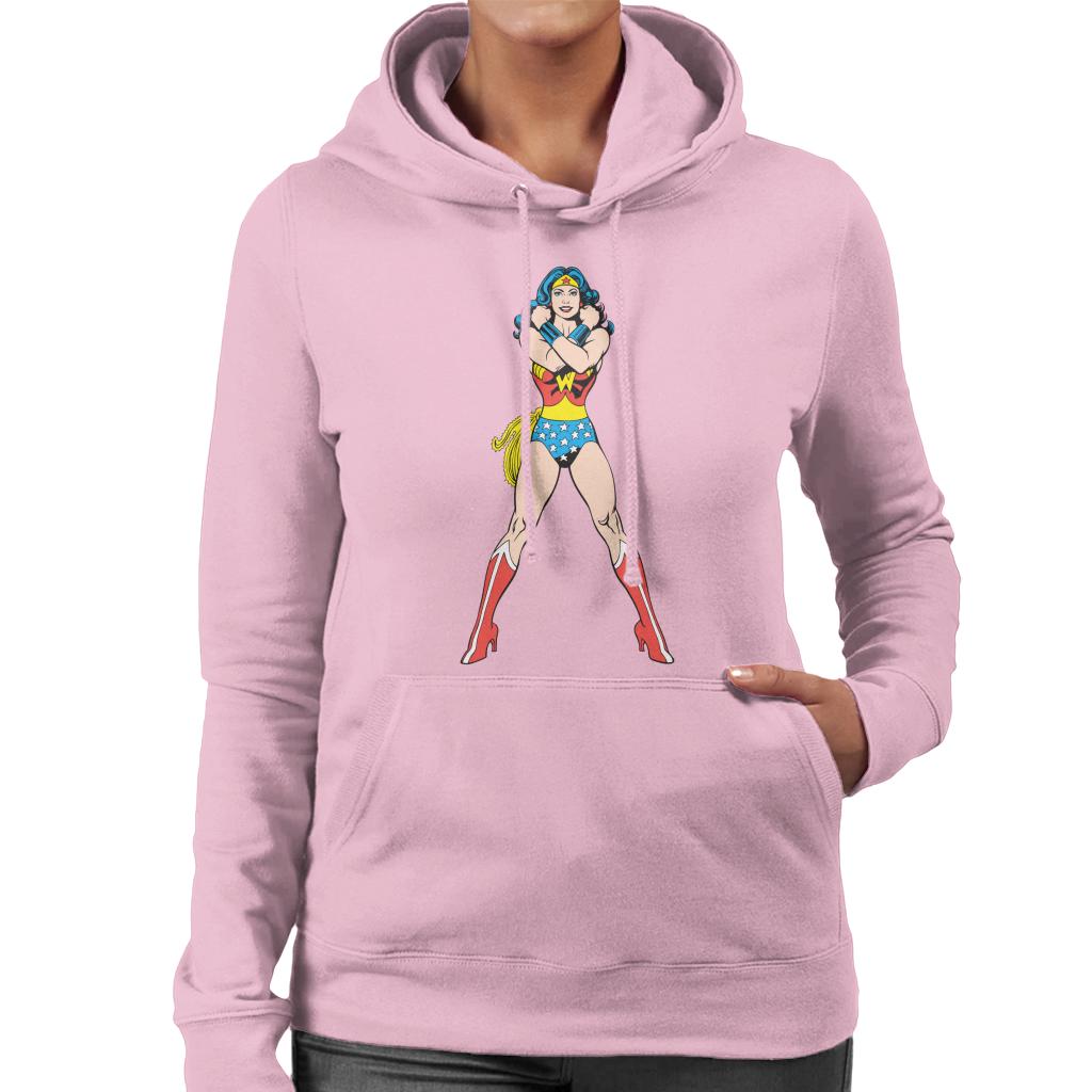 Wonder Woman Comics Arms Crossed Women's Hooded Sweatshirt-ALL + EVERY