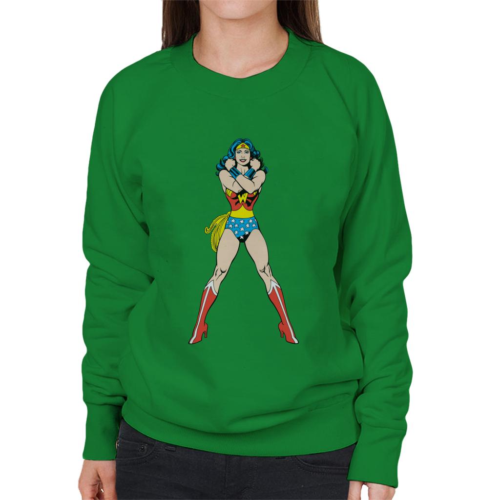 Wonder Woman Comics Arms Crossed Women's Sweatshirt-ALL + EVERY