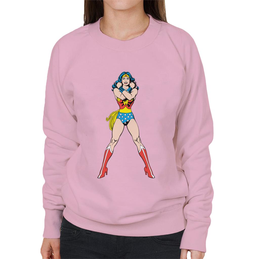 Wonder Woman Comics Arms Crossed Women's Sweatshirt-ALL + EVERY