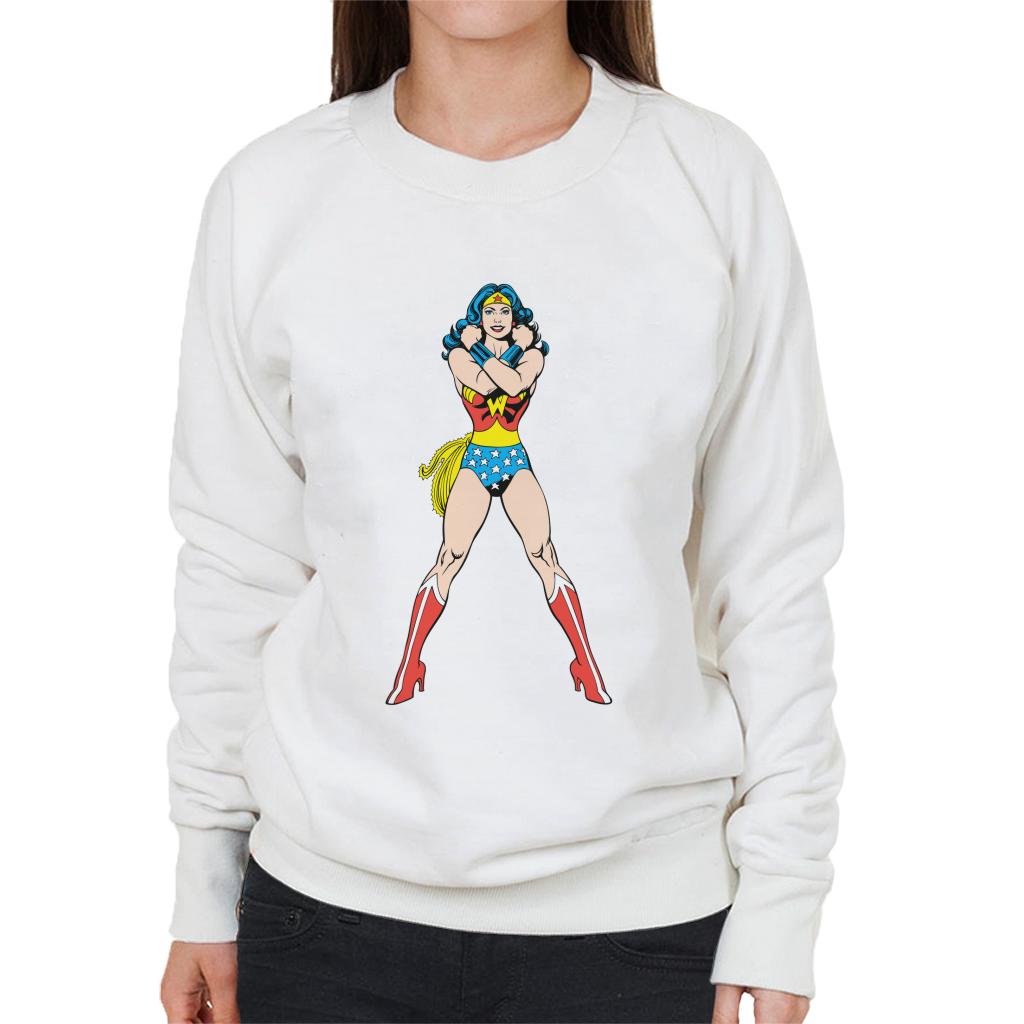 Wonder Woman Comics Arms Crossed Women's Sweatshirt-ALL + EVERY