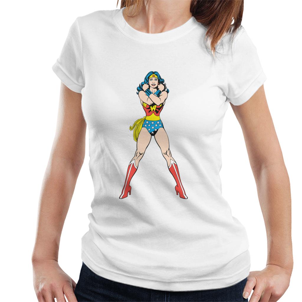 Wonder Woman Comics Arms Crossed Women's T-Shirt-ALL + EVERY