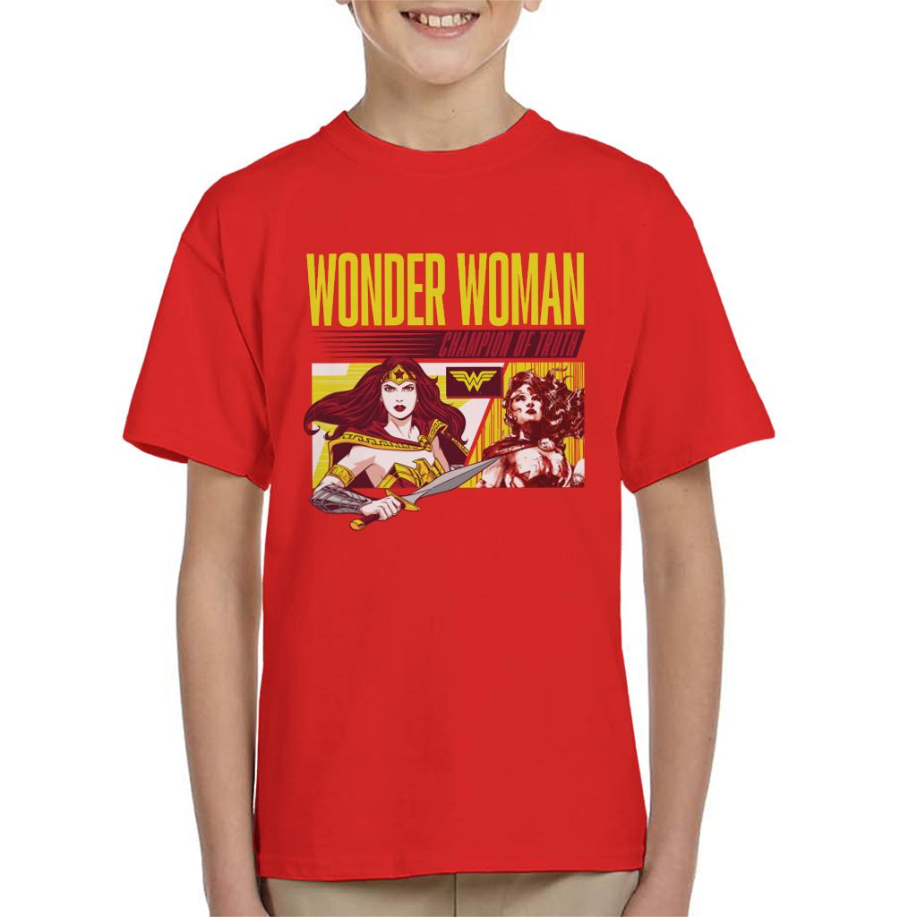 Wonder Woman Champion Of Truth Kid's T-Shirt-ALL + EVERY