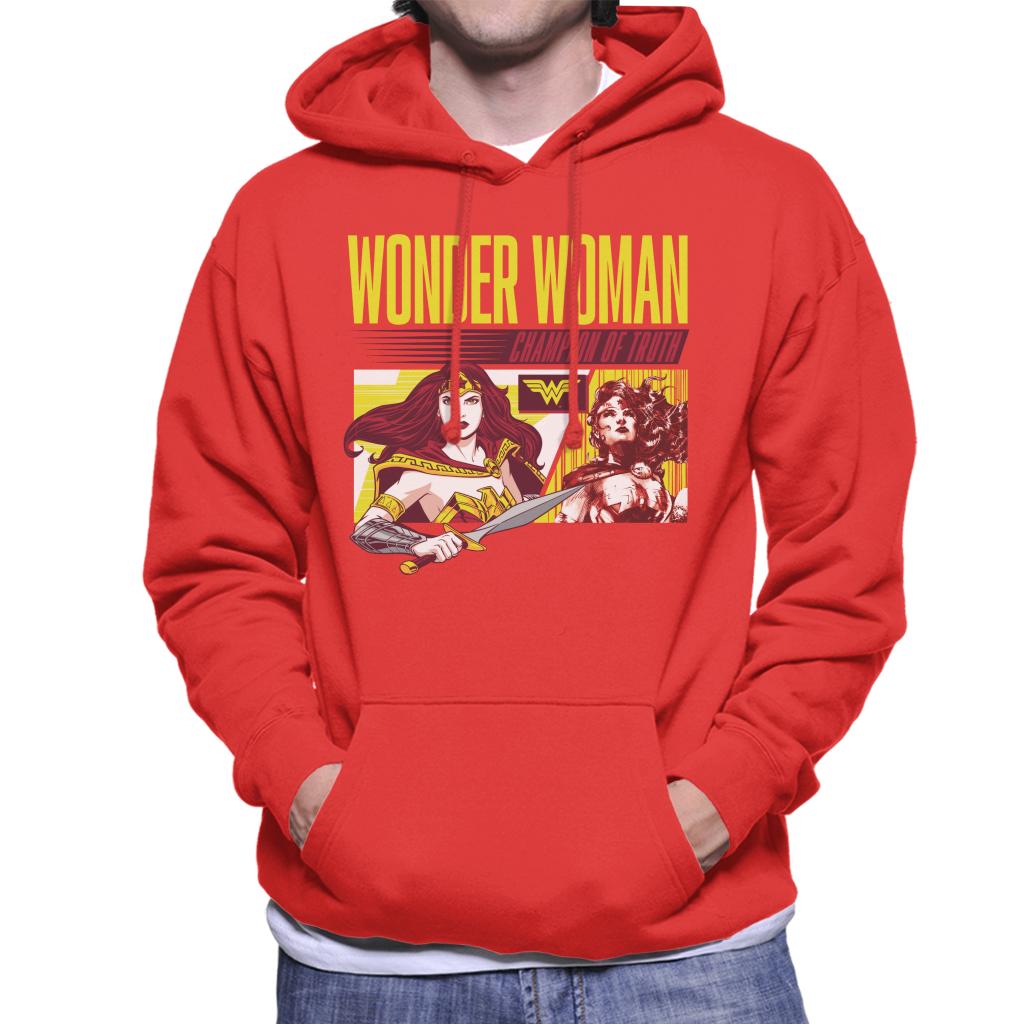Wonder Woman Champion Of Truth Men's Hooded Sweatshirt-ALL + EVERY