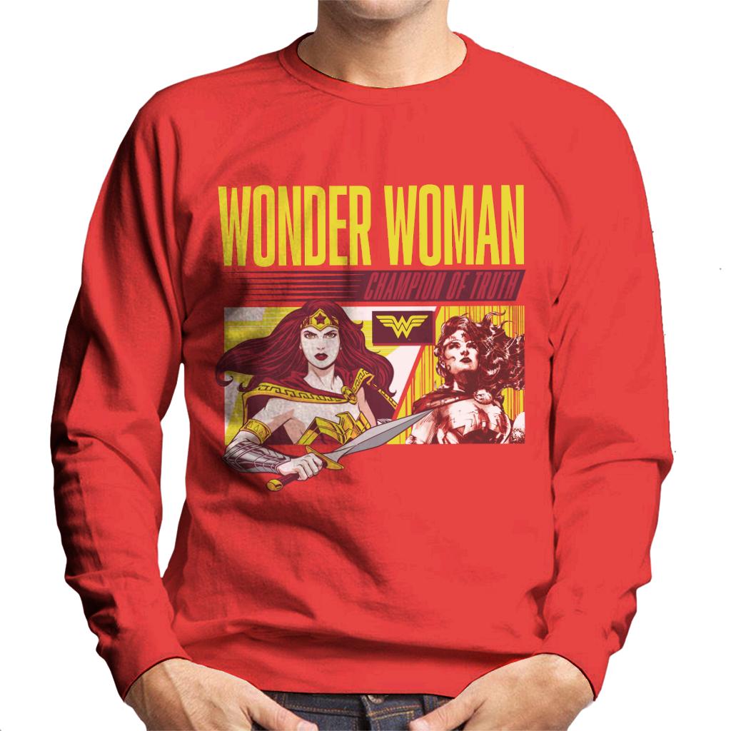 Wonder Woman Champion Of Truth Men's Sweatshirt-ALL + EVERY