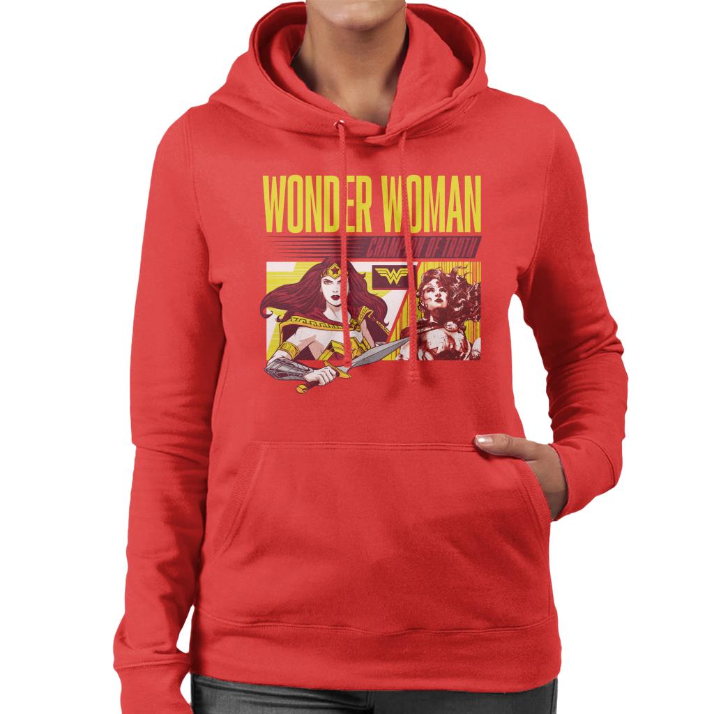 Wonder Woman Champion Of Truth Women's Hooded Sweatshirt-ALL + EVERY