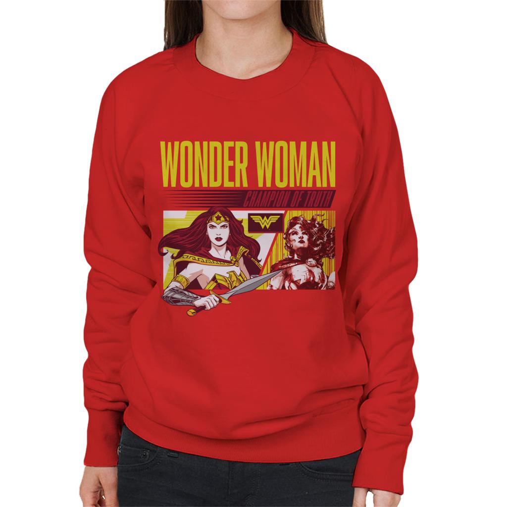 Wonder Woman Champion Of Truth Women's Sweatshirt-ALL + EVERY