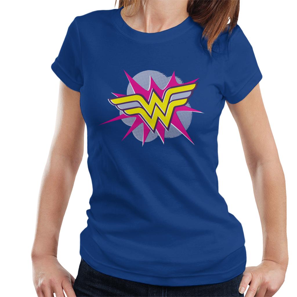 Wonder Woman Pink And Yellow Logo Women's T-Shirt-ALL + EVERY