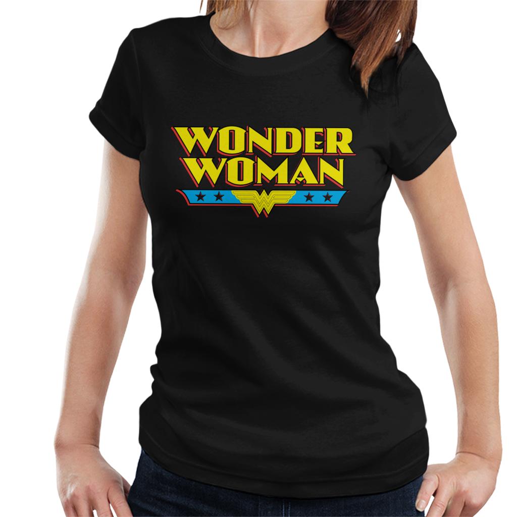Wonder Woman Yellow Logo Women's T-Shirt-ALL + EVERY