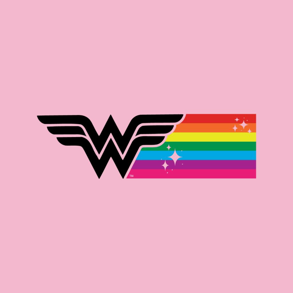 Wonder Woman Black Logo Rainbow Women's T-Shirt-ALL + EVERY