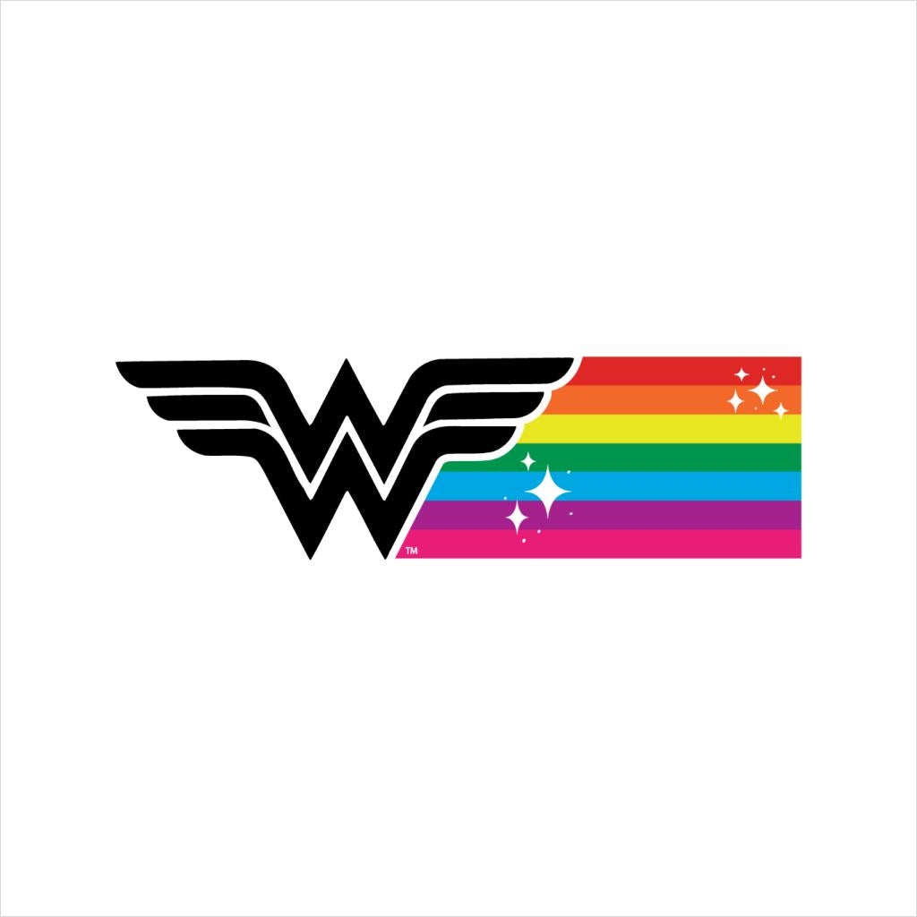 Wonder Woman Black Logo Rainbow Women's T-Shirt-ALL + EVERY