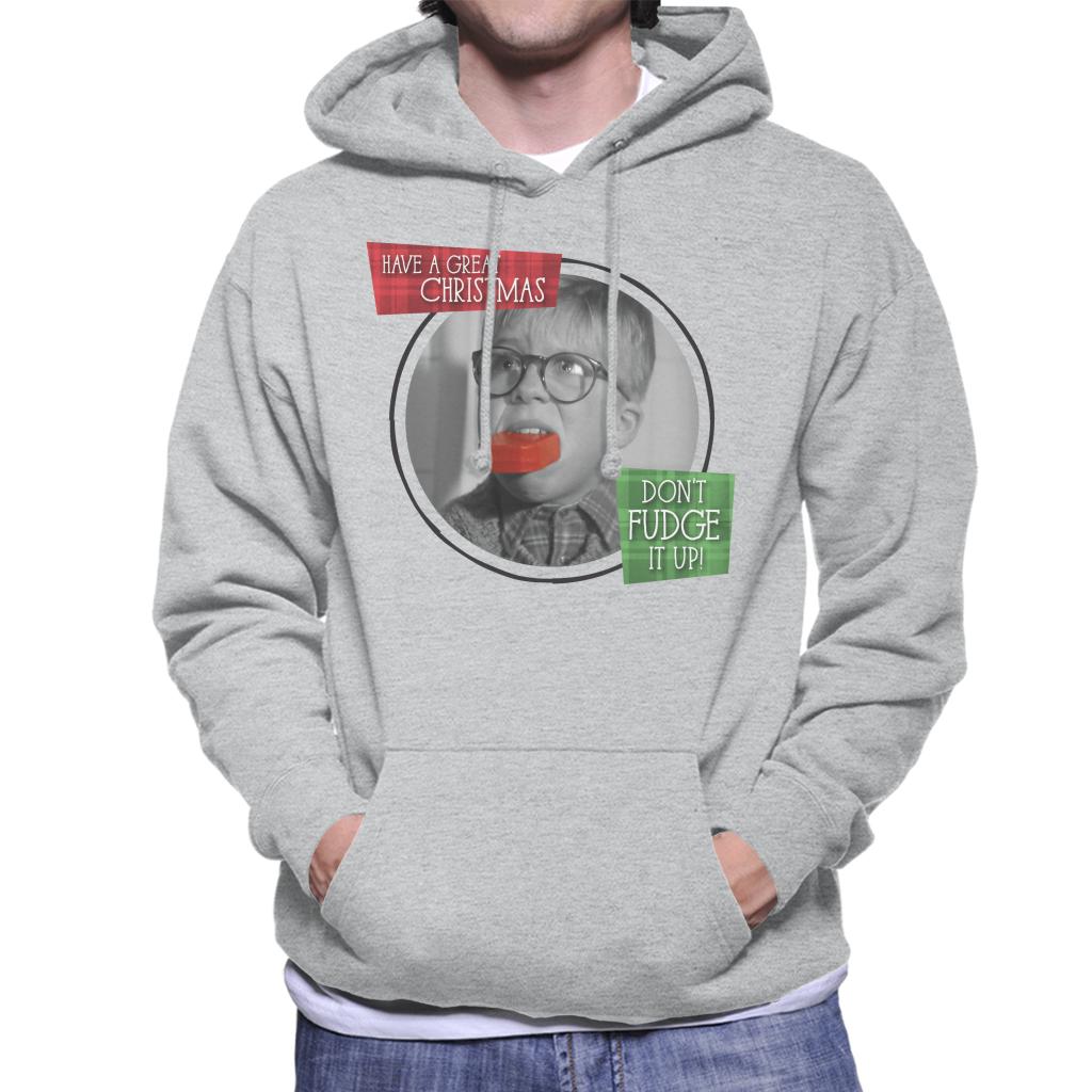 A Christmas Story Ralphie Don't Fudge It Up Men's Hooded Sweatshirt