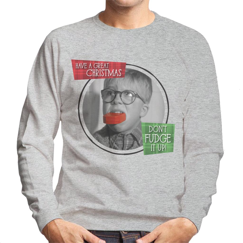 A Christmas Story Ralphie Don't Fudge It Up Men's Sweatshirt