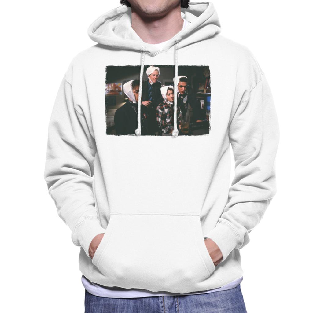 Weird Science Why Are We Wearing Bras On Our Heads Men's Hooded Sweatshirt-ALL + EVERY