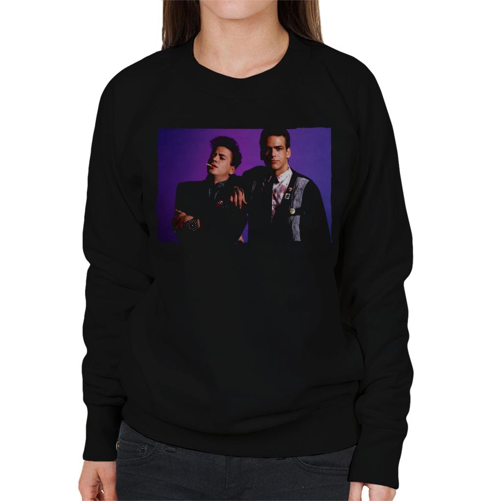 Weird Science Ian And Max Purple Background Women's Sweatshirt-ALL + EVERY