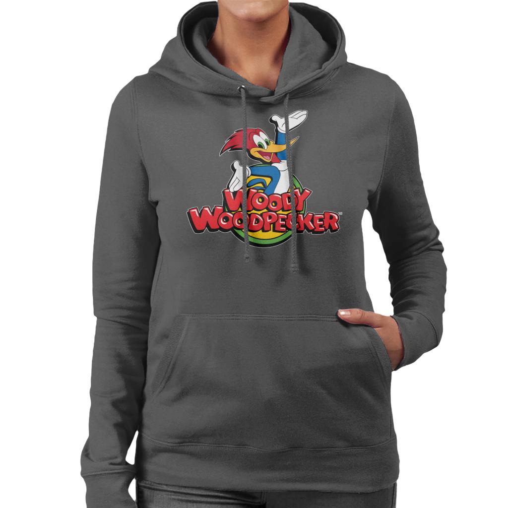 Woody Woodpecker Classic Logo Women's Hooded Sweatshirt-ALL + EVERY