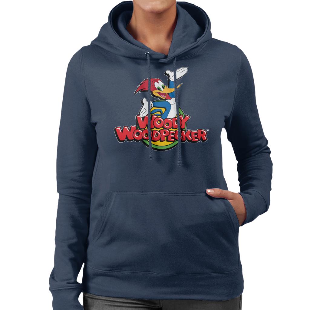 Woody Woodpecker Classic Logo Women's Hooded Sweatshirt-ALL + EVERY