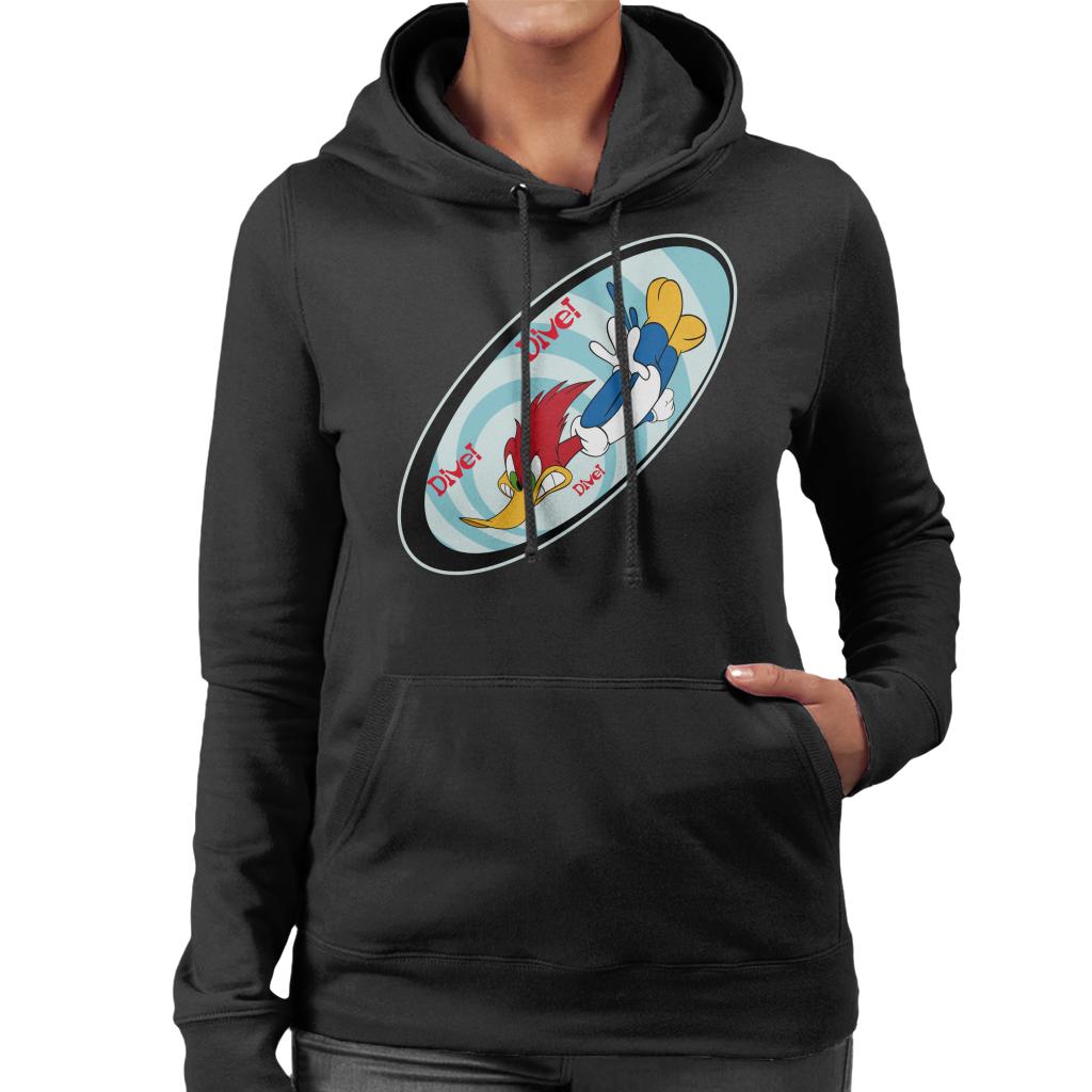 Woody Woodpecker Dive Dive Dive Women's Hooded Sweatshirt-ALL + EVERY