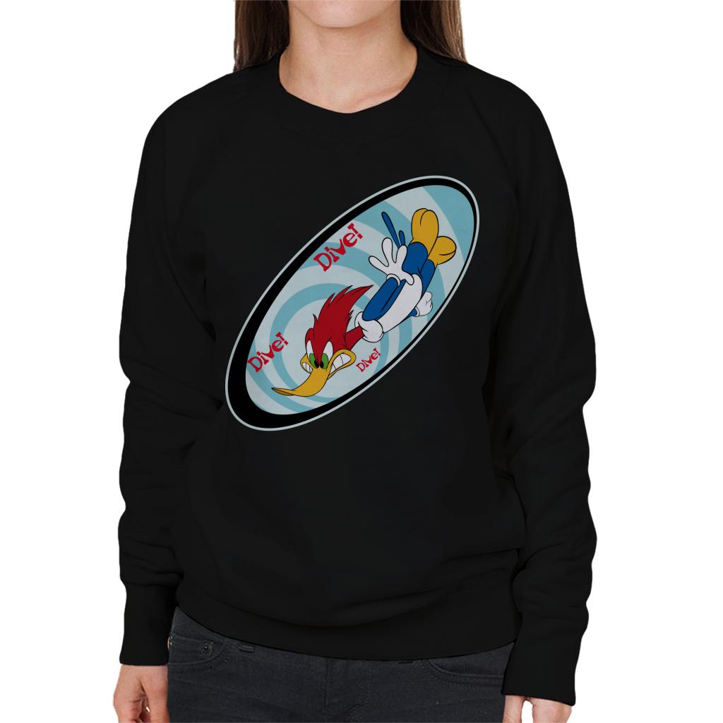 Woody Woodpecker Dive Dive Dive Women's Sweatshirt-ALL + EVERY