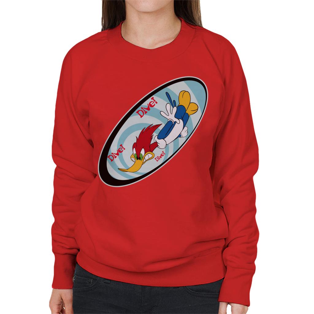 Woody Woodpecker Dive Dive Dive Women's Sweatshirt-ALL + EVERY