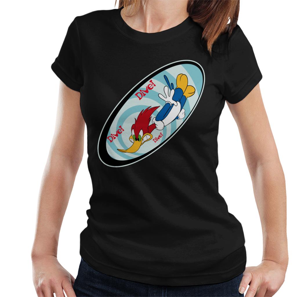 Woody Woodpecker Dive Dive Dive Women's T-Shirt-ALL + EVERY