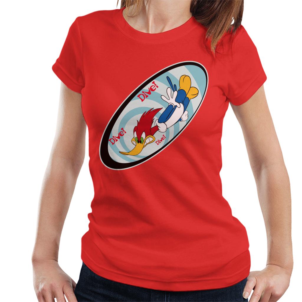 Woody Woodpecker Dive Dive Dive Women's T-Shirt-ALL + EVERY