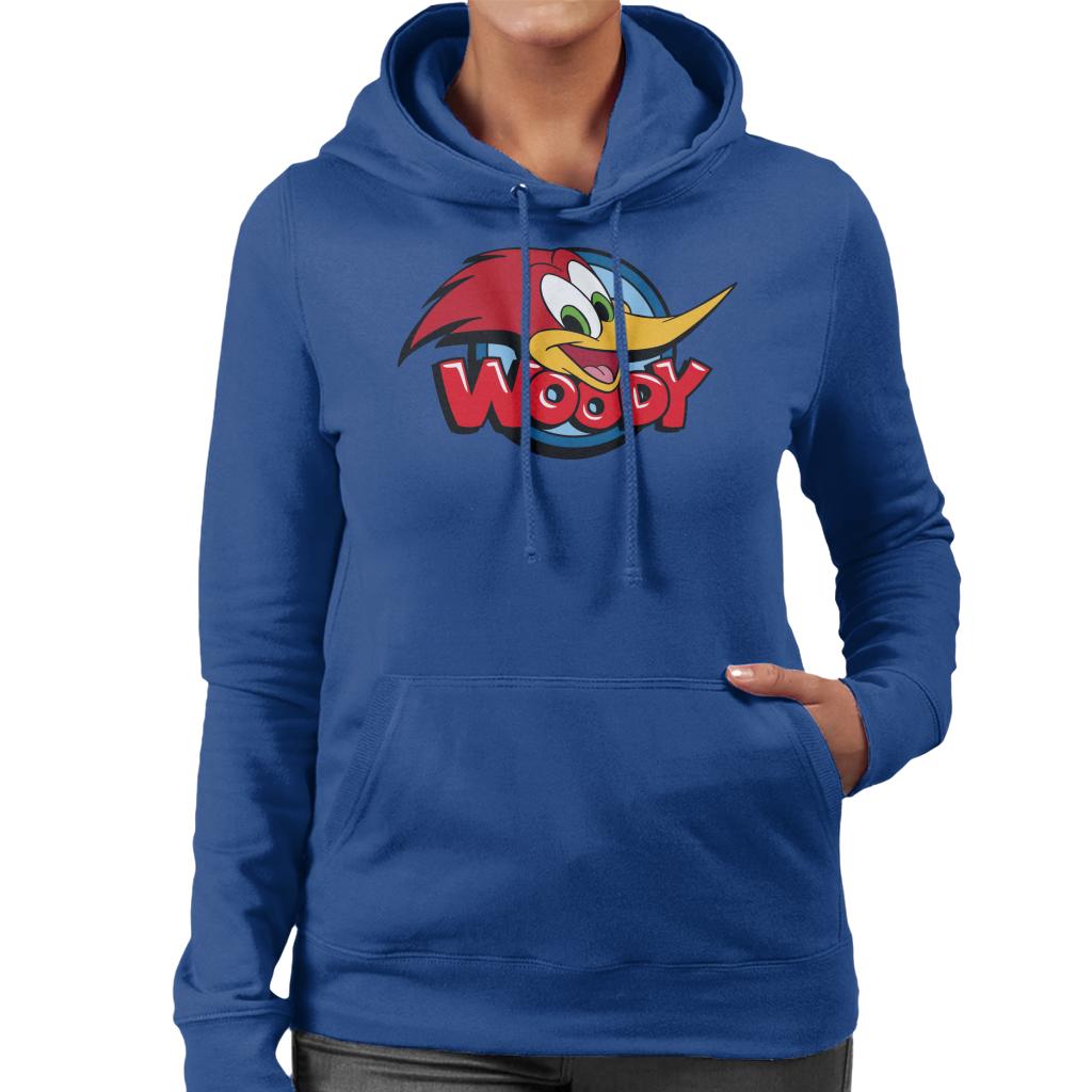 Woody Woodpecker Character Head Woody Logo Women's Hooded Sweatshirt-ALL + EVERY