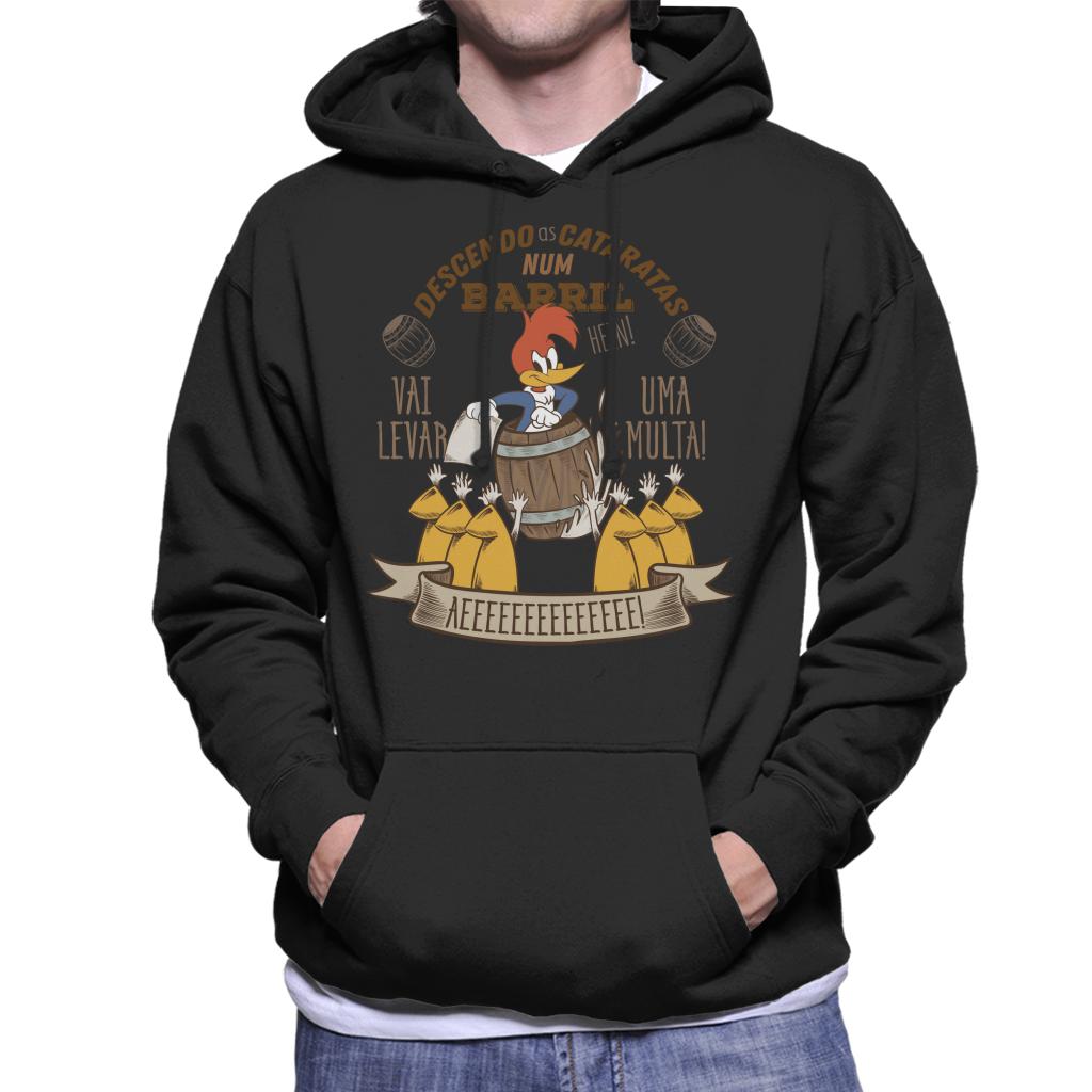 Woody Woodpecker Descendo As Cataratas Num Barril Men's Hooded Sweatshirt-ALL + EVERY