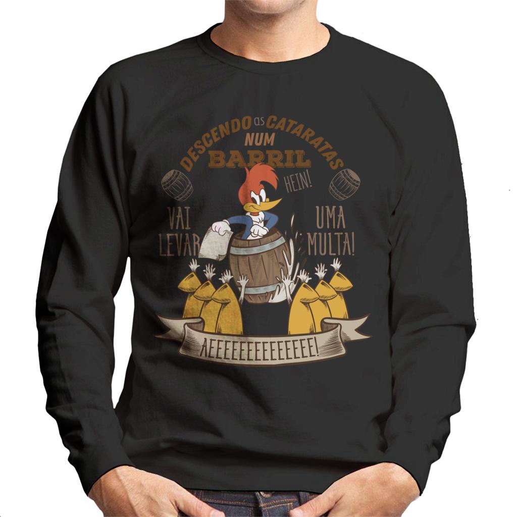 Woody Woodpecker Descendo As Cataratas Num Barril Men's Sweatshirt-ALL + EVERY