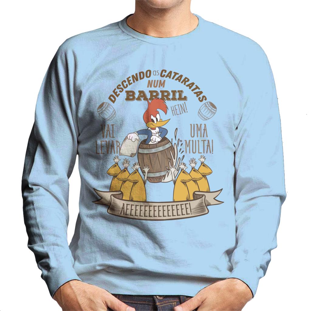 Woody Woodpecker Descendo As Cataratas Num Barril Men's Sweatshirt-ALL + EVERY