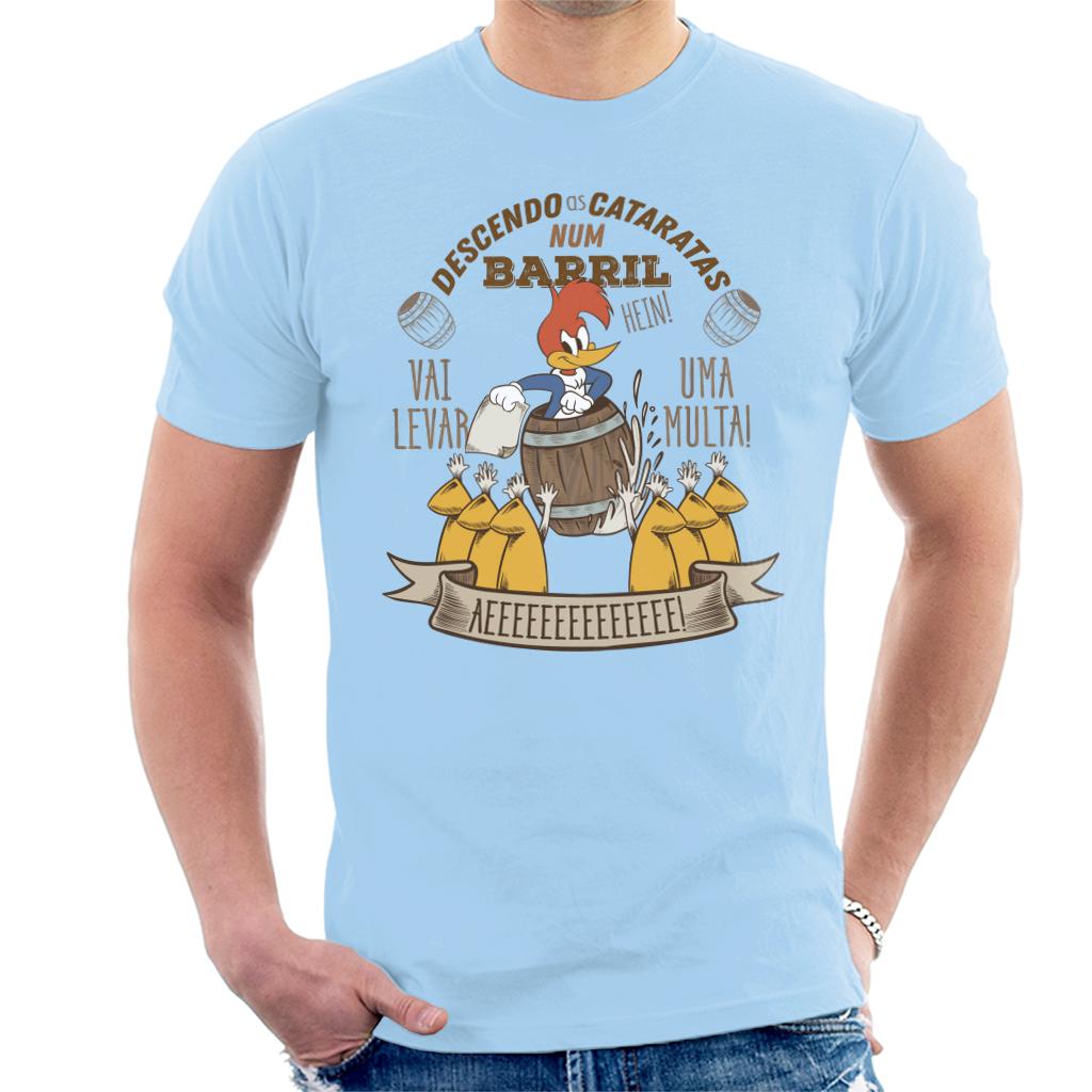 Woody Woodpecker Descendo As Cataratas Num Barril Men's T-Shirt-ALL + EVERY