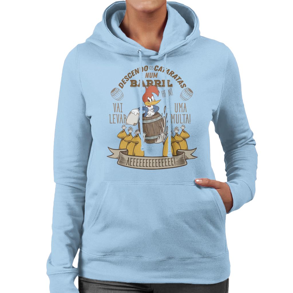 Woody Woodpecker Descendo As Cataratas Num Barril Women's Hooded Sweatshirt-ALL + EVERY