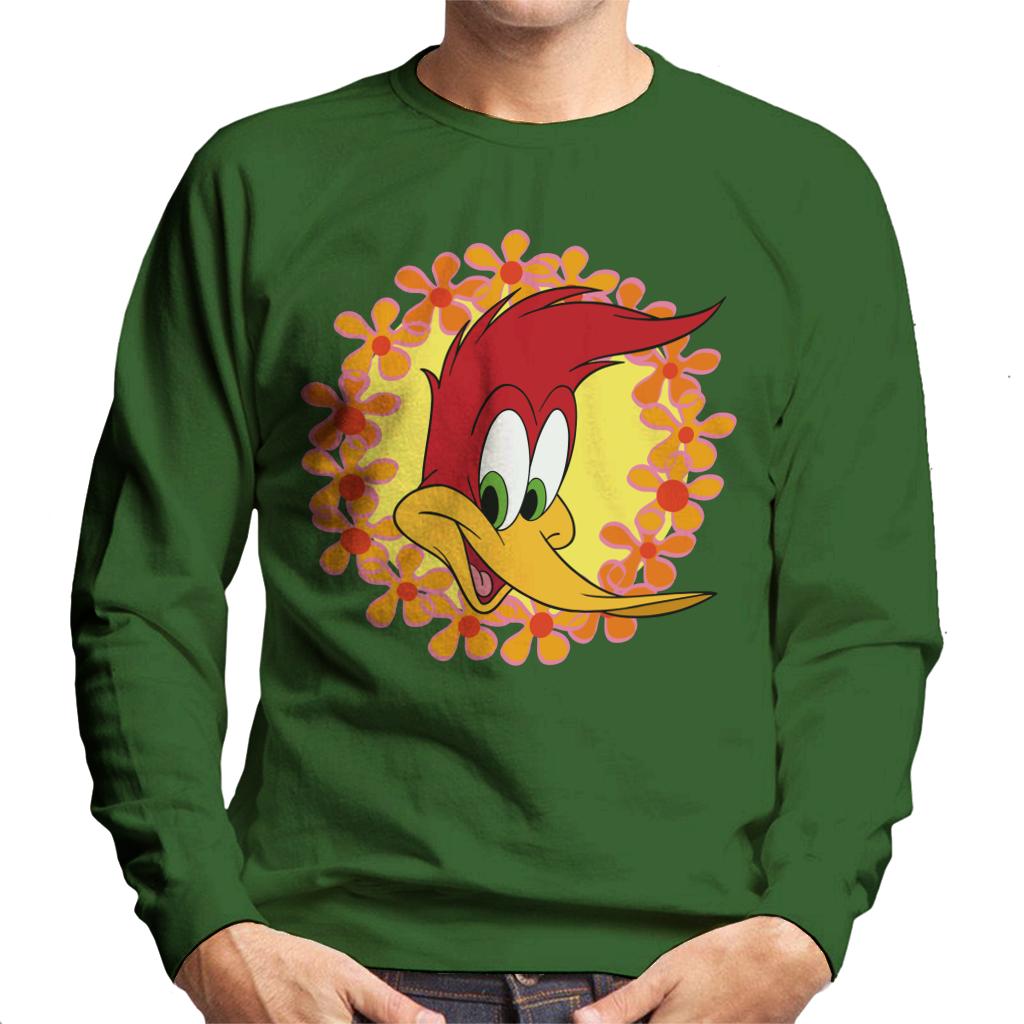 Woody Woodpecker Floral Border Men's Sweatshirt-ALL + EVERY