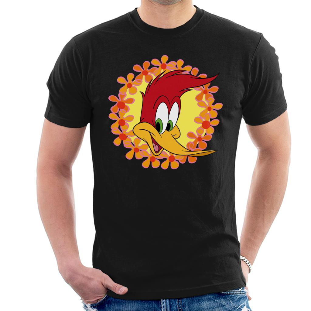 Woody Woodpecker Floral Border Men's T-Shirt-ALL + EVERY