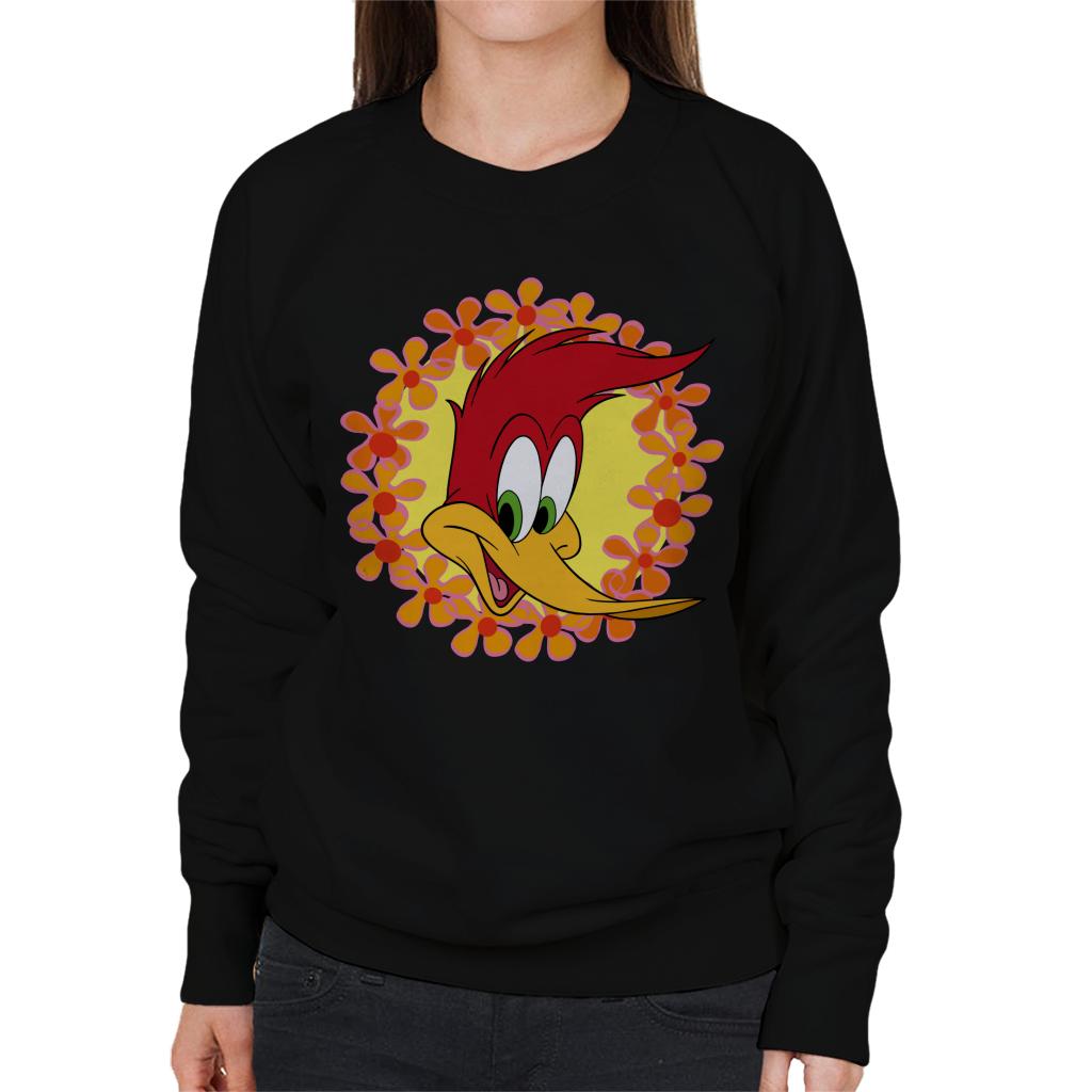 Woody Woodpecker Floral Border Women's Sweatshirt-ALL + EVERY