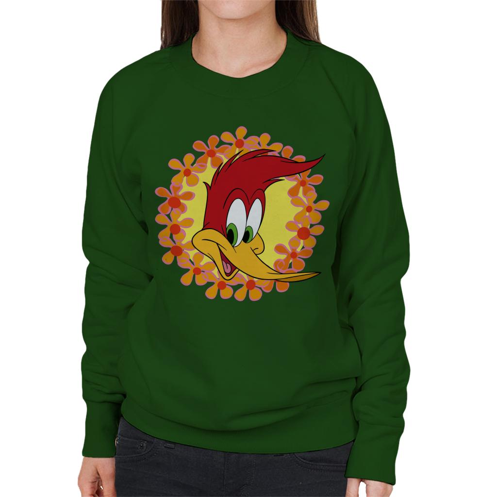 Woody Woodpecker Floral Border Women's Sweatshirt-ALL + EVERY