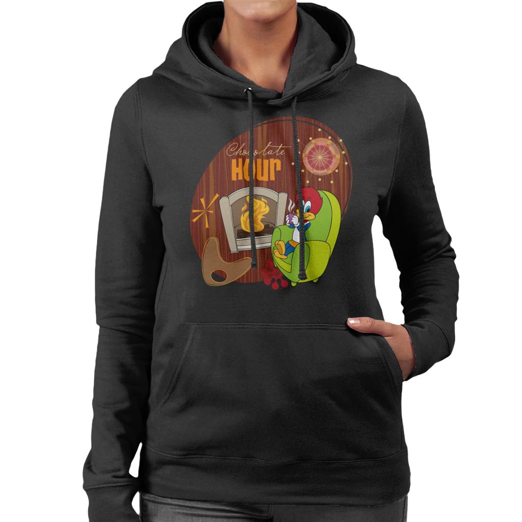 Woody Woodpecker Winnie Woodpecker Chocolate Hour Women's Hooded Sweatshirt-ALL + EVERY