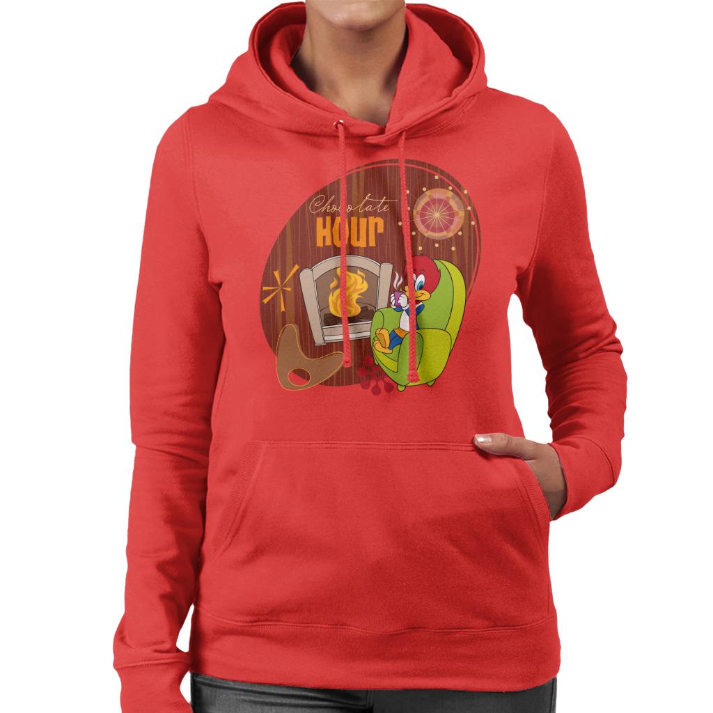 Woody Woodpecker Winnie Woodpecker Chocolate Hour Women's Hooded Sweatshirt-ALL + EVERY