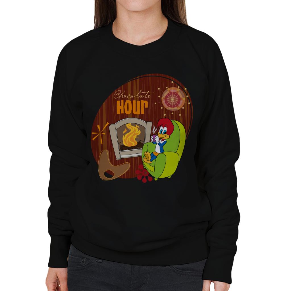 Woody Woodpecker Winnie Woodpecker Chocolate Hour Women's Sweatshirt-ALL + EVERY