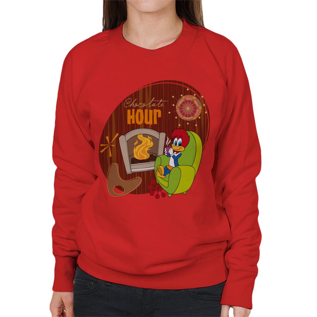 Woody Woodpecker Winnie Woodpecker Chocolate Hour Women's Sweatshirt-ALL + EVERY