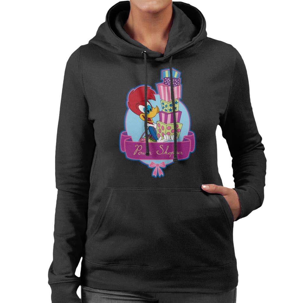 Woody Woodpecker Winnie Woodpecker Power Shopper Women's Hooded Sweatshirt-ALL + EVERY