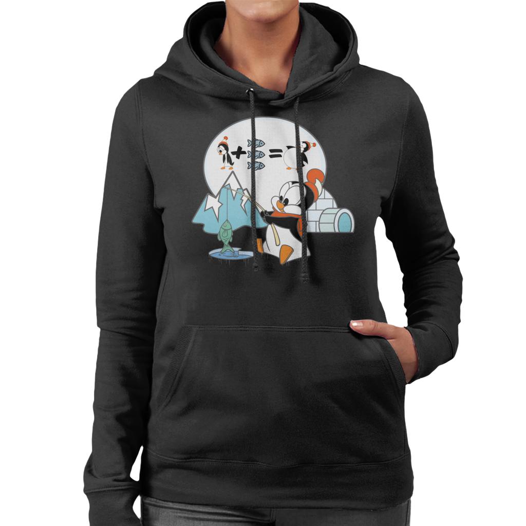 Woody Woodpecker Chilly Willy Fishing Women's Hooded Sweatshirt-ALL + EVERY