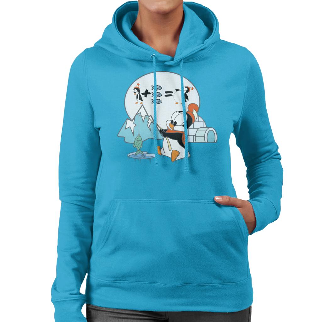 Woody Woodpecker Chilly Willy Fishing Women's Hooded Sweatshirt-ALL + EVERY