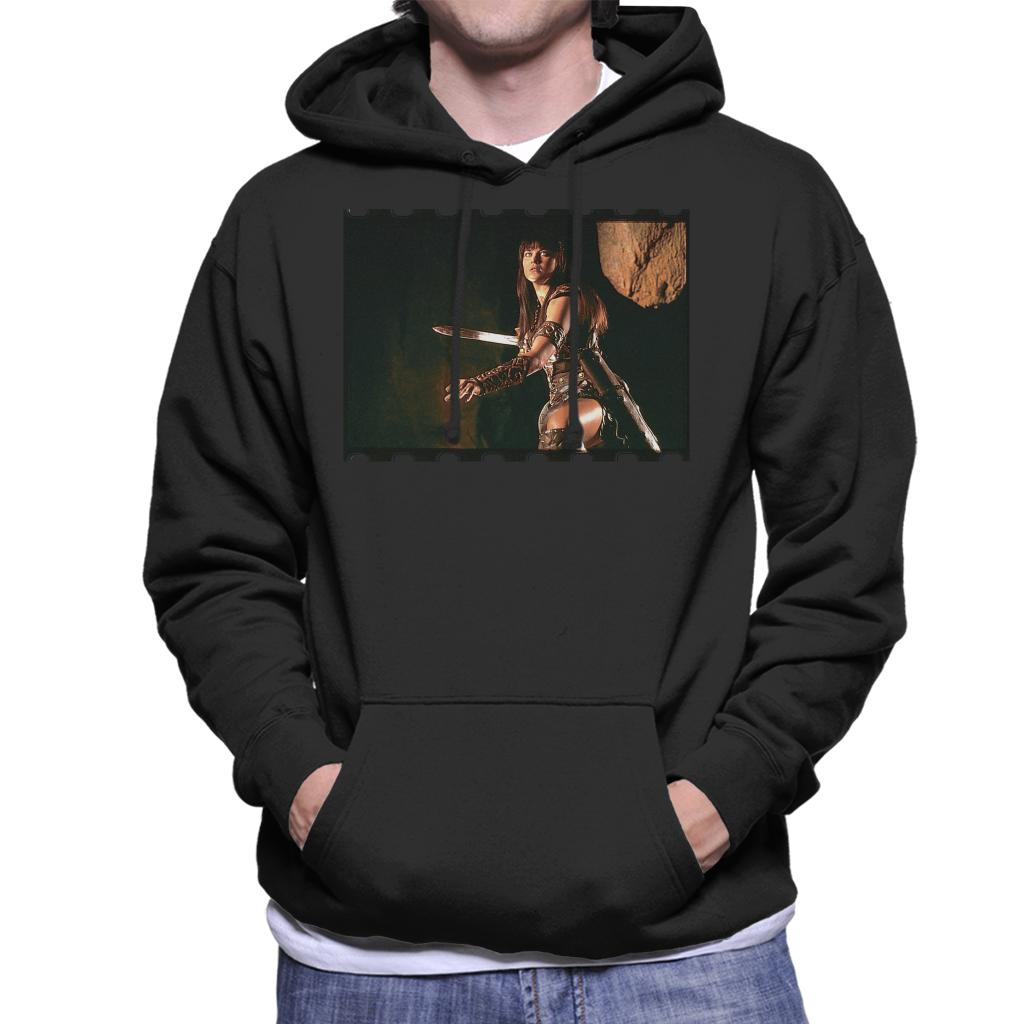 Xena Warrior Princess Fighting Men's Hooded Sweatshirt-ALL + EVERY