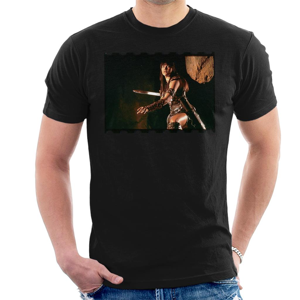 Xena Warrior Princess Fighting Men's T-Shirt-ALL + EVERY