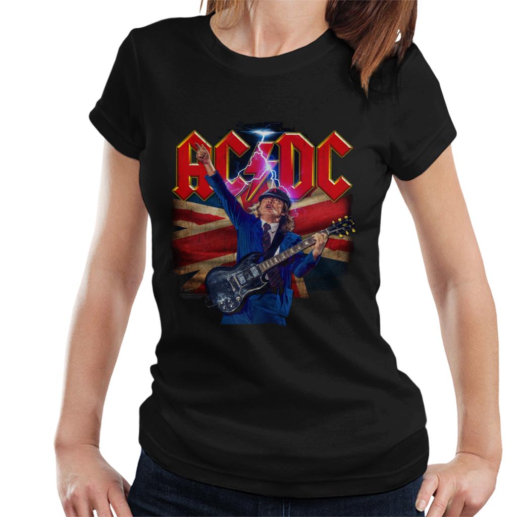 AC/DC Logo Angus Young Union Flag Lightning Women's T-Shirt