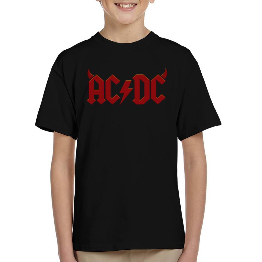 AC/DC Crimson Horns Logo Kid's T-Shirt