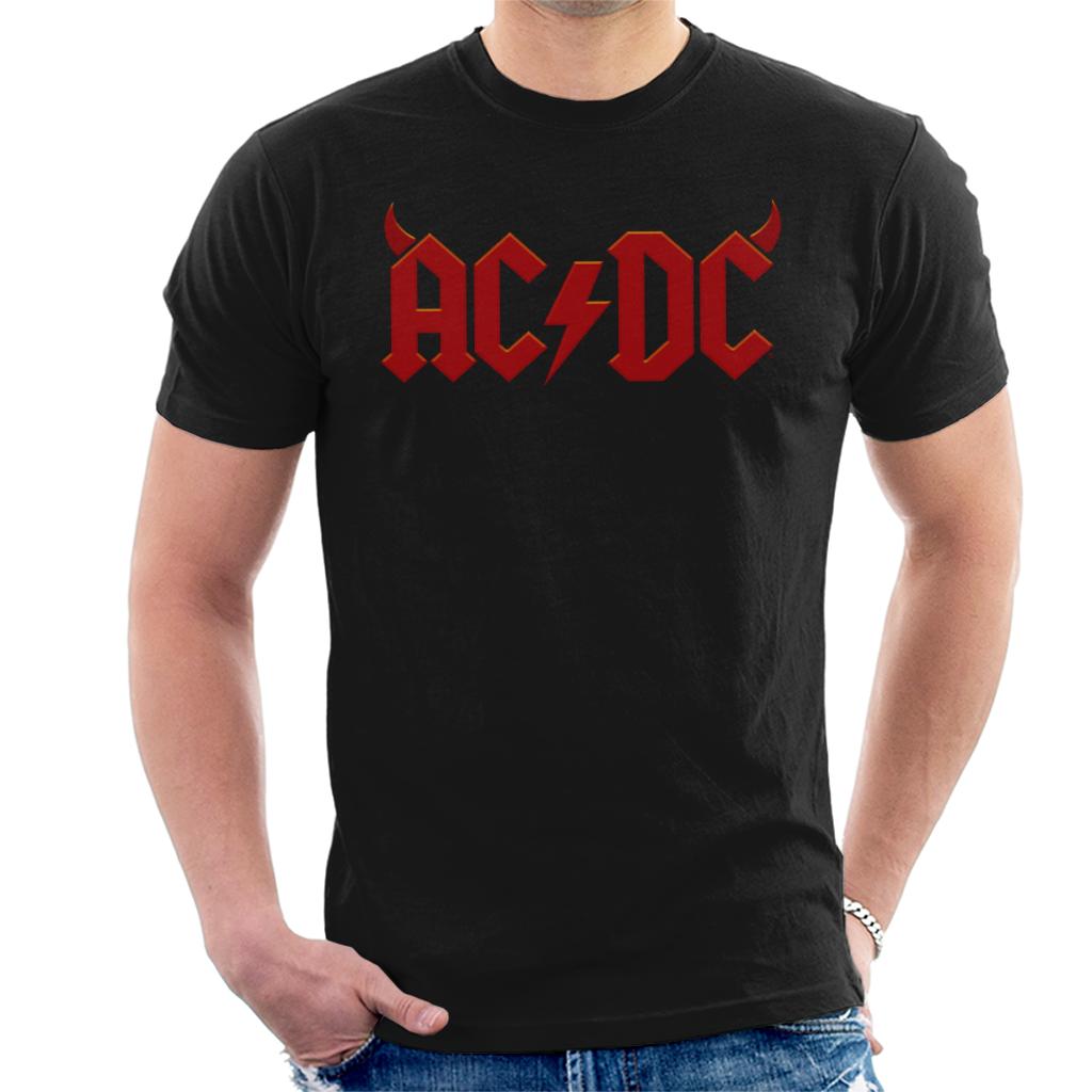 AC/DC Crimson Horns Logo Men's T-Shirt