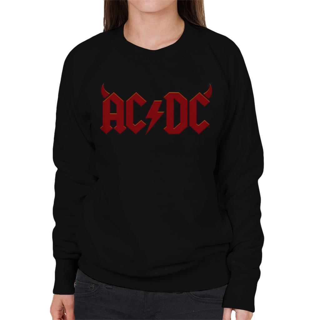 AC/DC Crimson Horns Logo Women's Sweatshirt