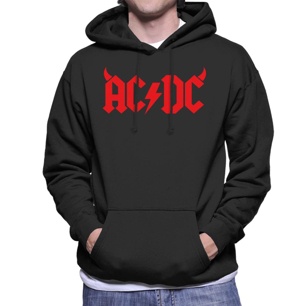 AC/DC Red Horns Logo Men's Hooded Sweatshirt